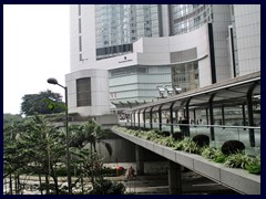 There are many skybridges in Central, that passes over the busy Connaught Road.